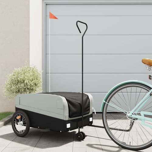 Bike Trailer Black and Grey 45 kg Iron