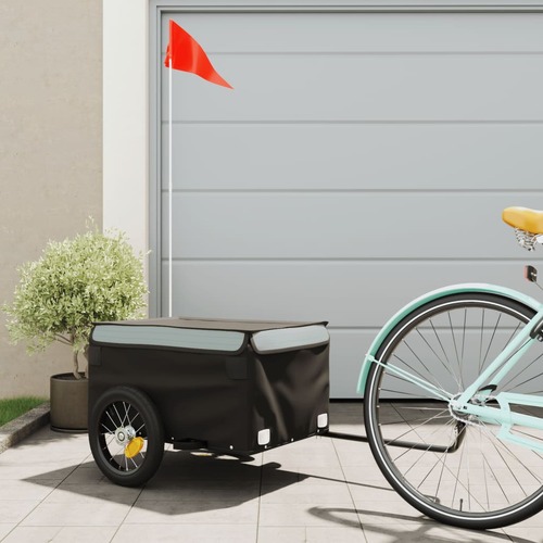 Bike Trailer Black and Grey 30 kg Iron