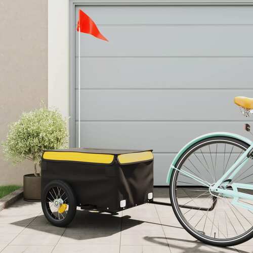 Bike Trailer Black and Yellow 30 kg Iron