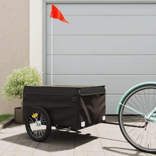 Bike Cargo Trailer Black 45 kg Iron