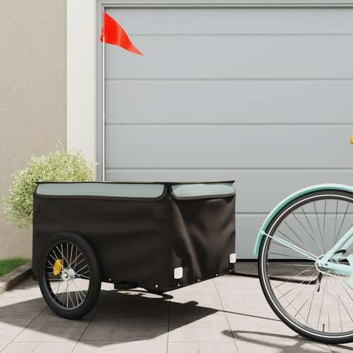 Bike Cargo Trailer Black and Grey 45 kg Iron