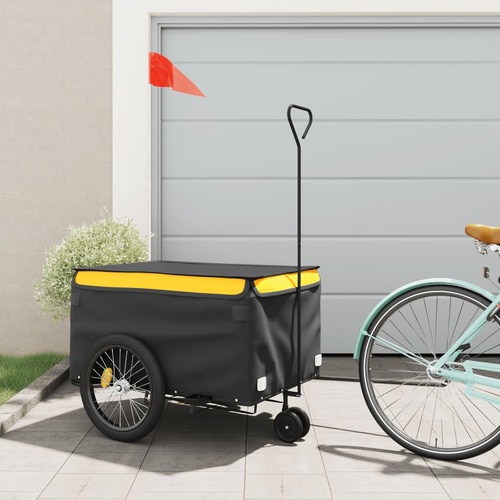 Bike Trailer Black and Yellow 45 kg Iron