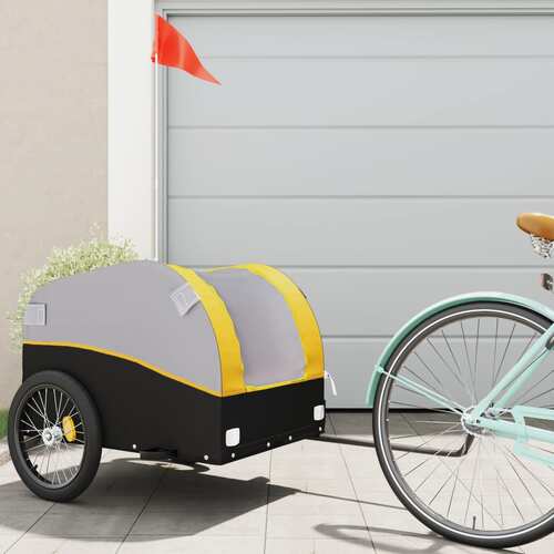 Bike Trailer Black and Yellow 45 kg Iron