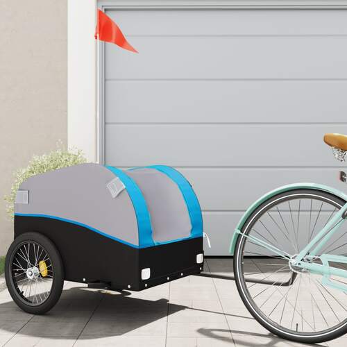 Bike Cargo Trailer Black and Blue 45 kg Iron
