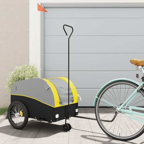 Bike Trailer Black and Yellow 45 kg Iron