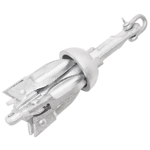 Folding Anchor Silver 0.7 kg Malleable Iron