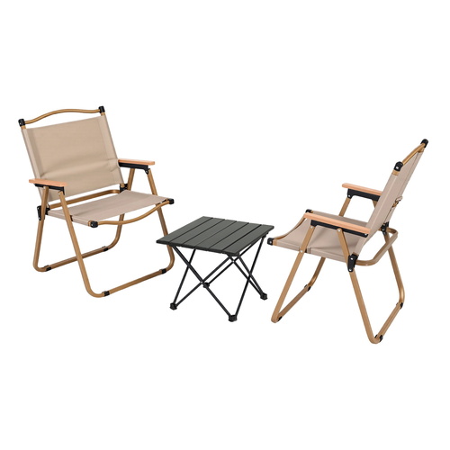 Weisshorn 3pc Camping Table Chair Set Outdoor Folding Aluminium Portable Picnic