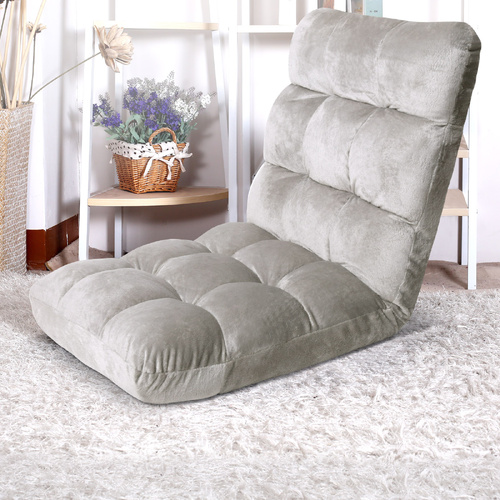 Artiss Lounge Sofa Floor Recliner Futon Chaise Folding Couch Grey