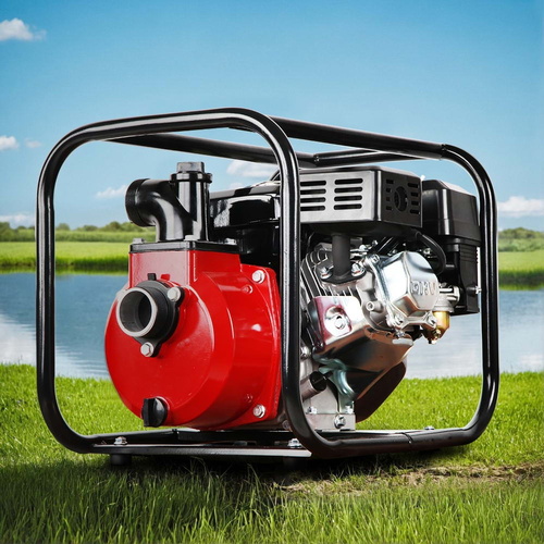 Giantz Petrol Water Pump 7HP Max, 2" High Flow 4-Stroke Engine Transfer Fire Fighting Pumps Rain Tank Oil Irrigation Garden Farm Pond Outdoor Irrigati