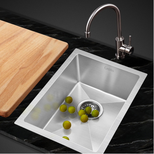 Cefito Kitchen Sink 44X34CM Stainless Steel Nano Basin Single Bowl Silver
