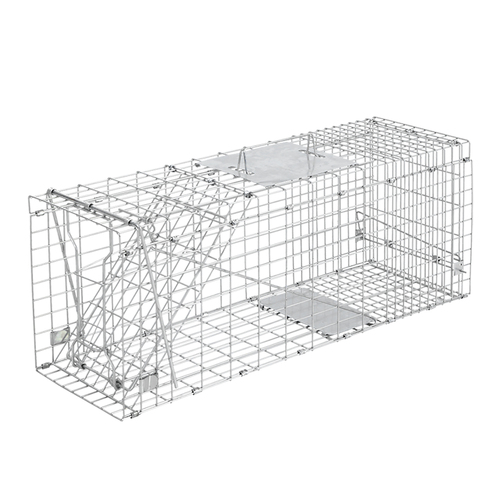 Humane Animal Trap Cage 94 x 34 x 36cm  - Silver