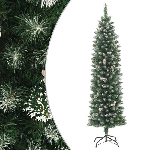 Artificial Slim Christmas Tree with Stand 180 cm PVC