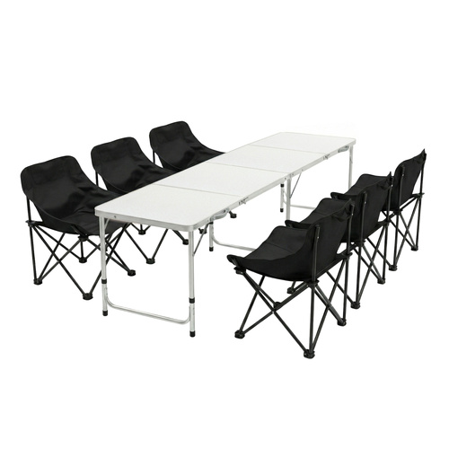 Weisshorn 7pc Camping Table Chair Set Outdoor Folding Aluminium Portable Picnic