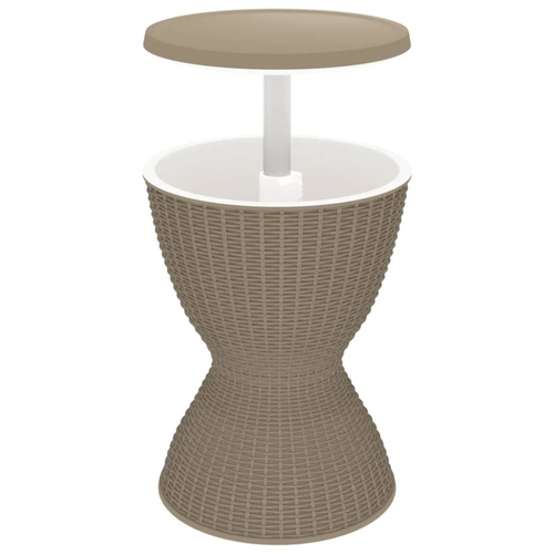 3-in-1 Ice Cooler Table Light Brown Polypropylene
