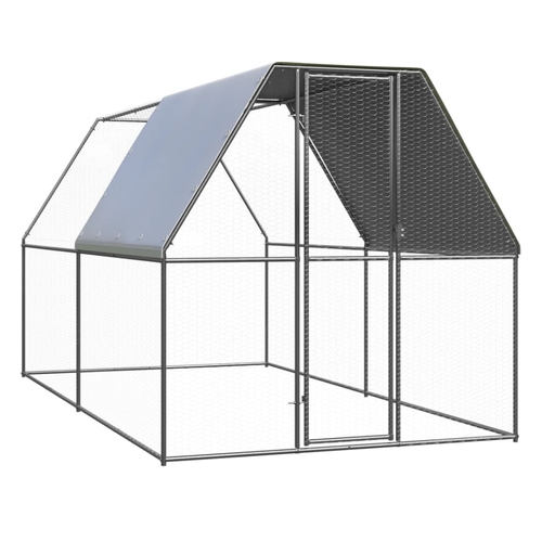 Outdoor Chicken Cage 2x4x2 m Galvanised Steel