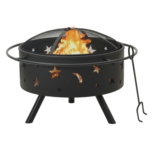 Fire Pit with Poker 76 cm XXL Steel