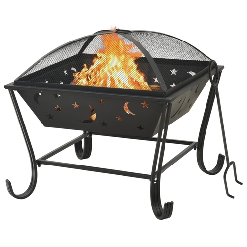 Fire Pit with Poker 62 cm XXL Steel