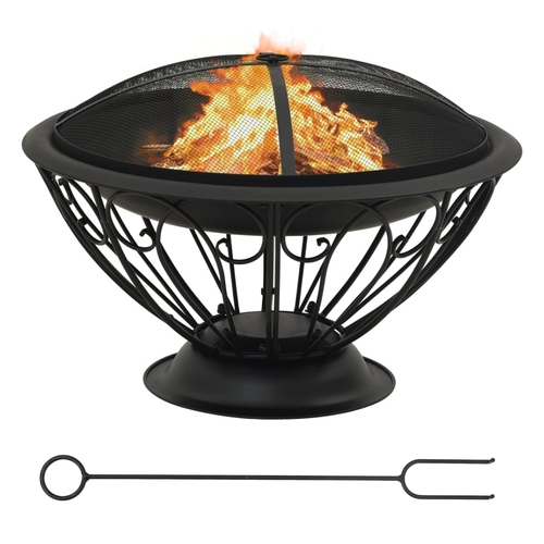 Fire Pit with Poker 75 cm XXL Steel