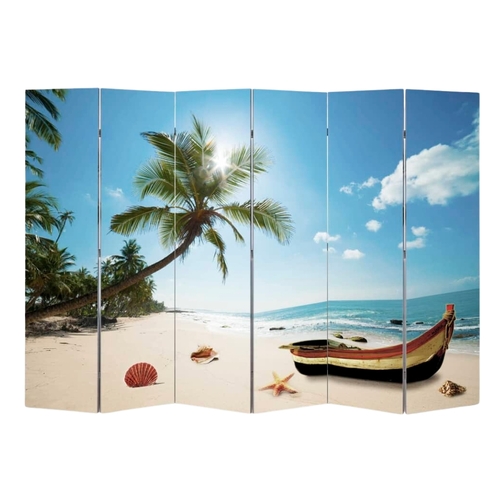 Folding Room Divider Print 217x170cm Beach