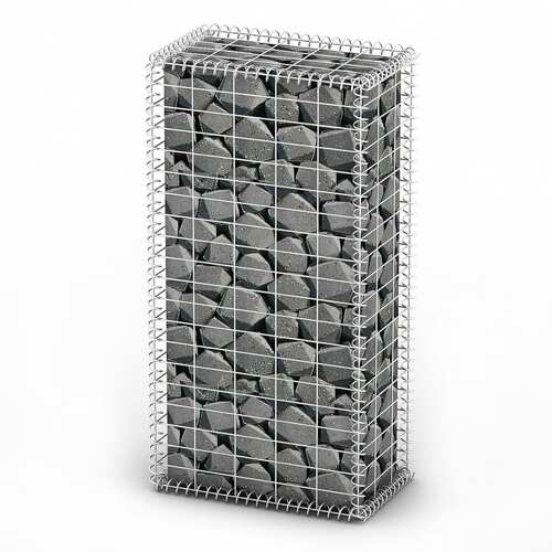 Gabion Basket with Lids Galvanised Wire 100 x 50 x 30 cm