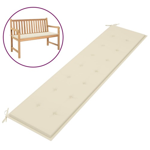 Garden Bench Cushion Cream 200x50x4 cm Oxford Fabric