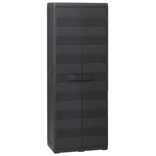 Garden Storage Cabinet with 3 Shelves Black
