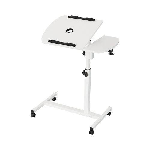 Artiss Laptop Table Desk Adjustable Stand With Fan - White