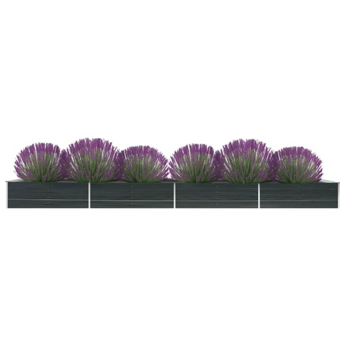 Garden Raised Bed Galvanised Steel 600x80x45 cm Anthracite