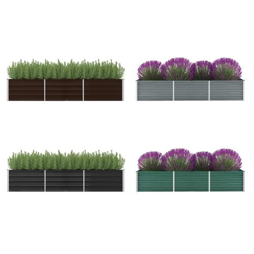 Garden Raised Bed Galvanised Steel Outdoor Vegetable Planter Pot Box 240x80x45