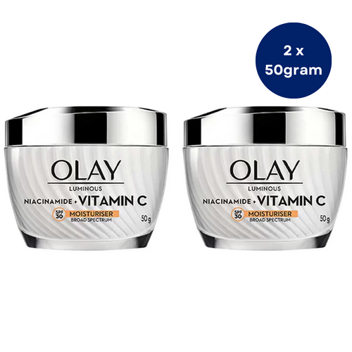 2 x 50g Olay Luminous Niacinamide & Vitamin C Face Moisturiser SPF30