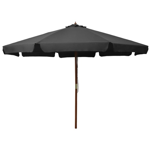 Garden Parasol with Wooden Pole 330 cm Anthracite