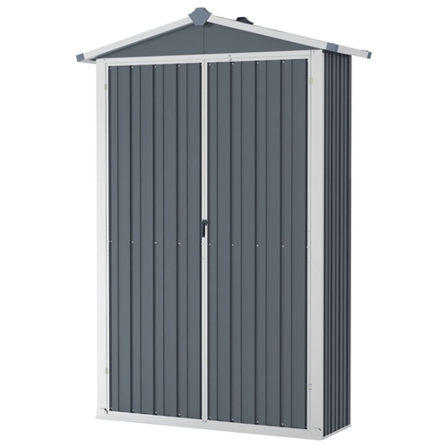 Garden Shed Grey 116x45x175 cm Galvanised Steel