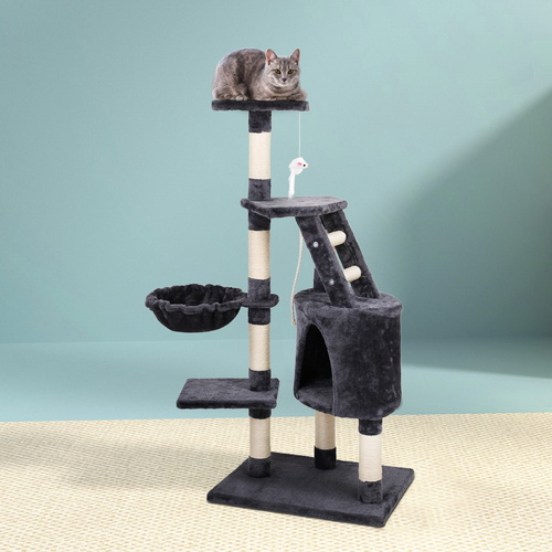 i.Pet Cat Tree 120cm Trees Scratching Post Scratcher Tower Condo House Furniture Wood Multi Level