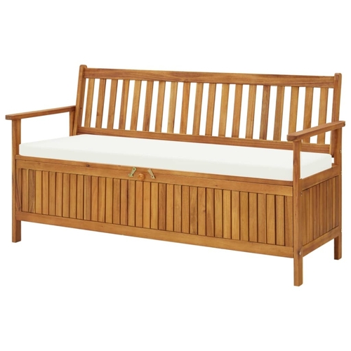 Storage Bench with Cushion 148 cm Solid Acacia Wood