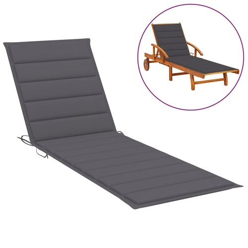 Sun Lounger Cushion Anthracite 200x70x3cm Oxford Fabric