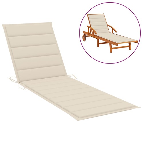 Sun Lounger Cushion Cream 200x70x3cm Oxford Fabric