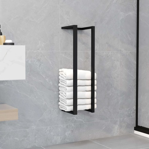 Towel Rack Black 12.5x12.5x60 cm Iron
