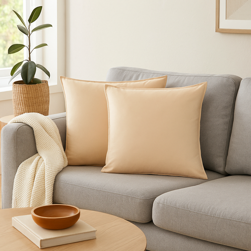 PepperMIll Satin European Pillowcases ( Pair ) APRICOT