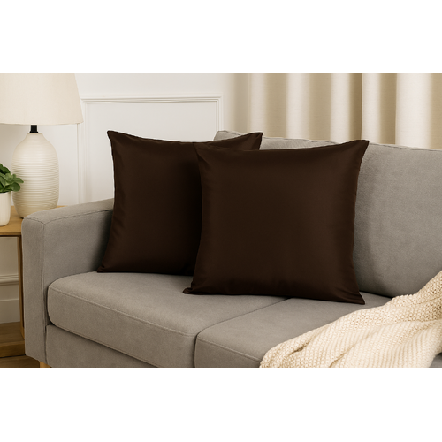 PepperMIll Satin European Pillowcases ( Pair ) CHOCOLATE