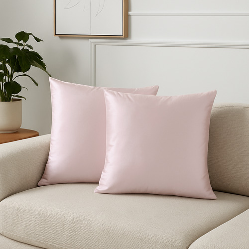 PepperMIll Satin European Pillowcases ( Pair ) CORAL