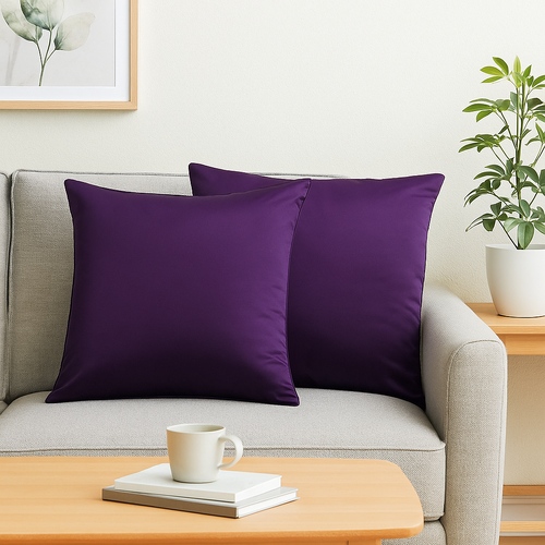 PepperMIll Satin European Pillowcases ( Pair ) EGGPLANT