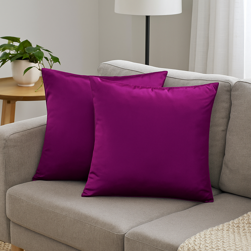 PepperMIll Satin European Pillowcases ( Pair ) FUSHIA