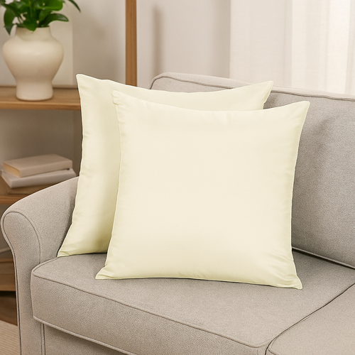 PepperMIll Satin European Pillowcases ( Pair ) IVORY