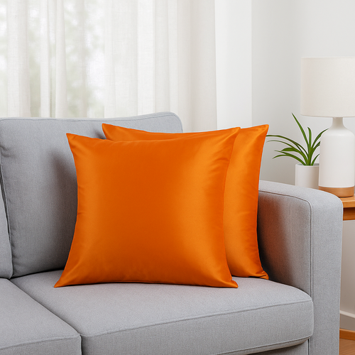 PepperMIll Satin European Pillowcases ( Pair ) ORANGE