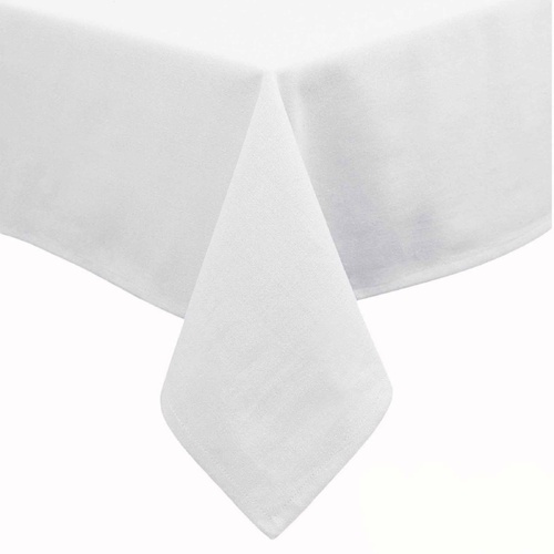 Hoydu Cotton Blend Table Cloth 180cm x 220cm  - Bright White