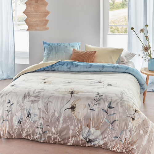 Bedding House Isabelle Light Blue Cotton Sateen Quilt Cover Set Queen