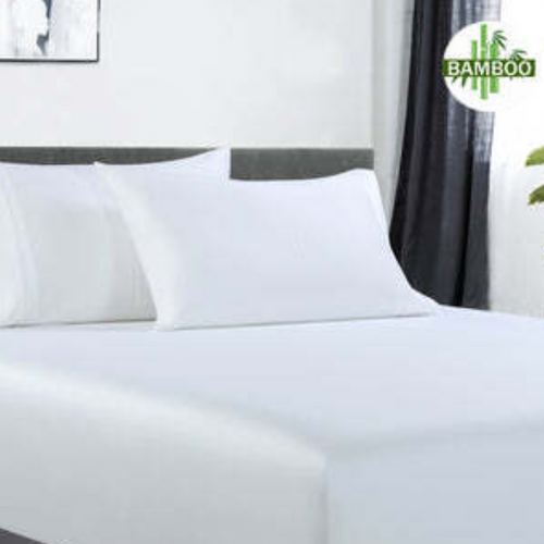 400 thread count bamboo cotton 1 fitted sheet with 2 pillowcases mega queen white