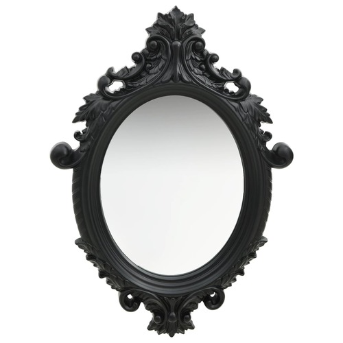 Wall Mirror Castle Style 56x76 cm Black